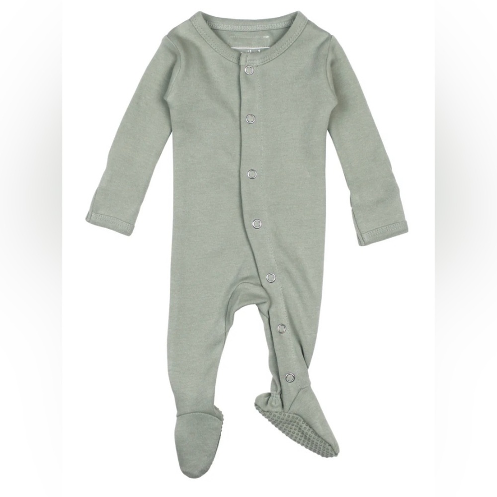 Organic One Piece Snap Footed Pajamas - Seafoam Green - 6-9 mo